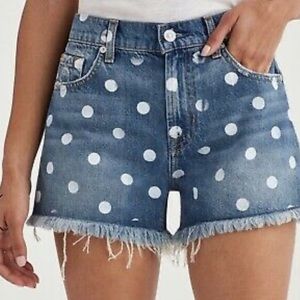 7 for all mankind Denim polka dot short